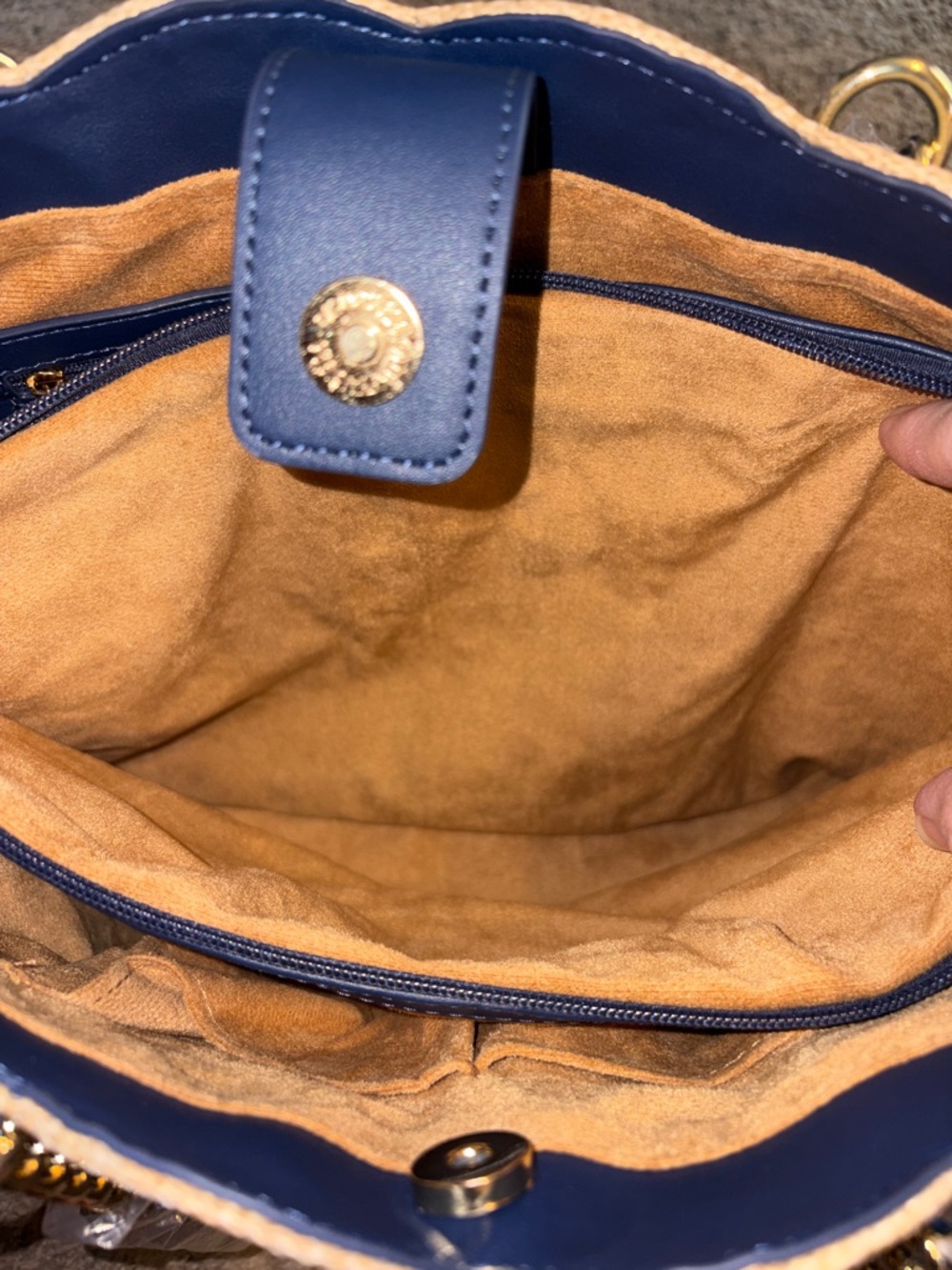 NWT-Betsey Johnson-Blueberry🫐Embroidered-Large XO Tote-Woven Straw-Natural-$118 - Picture 12 of 16